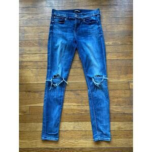 EXPRESS Distressed Stretch Mid-Rise Denim Leggings sz 6R